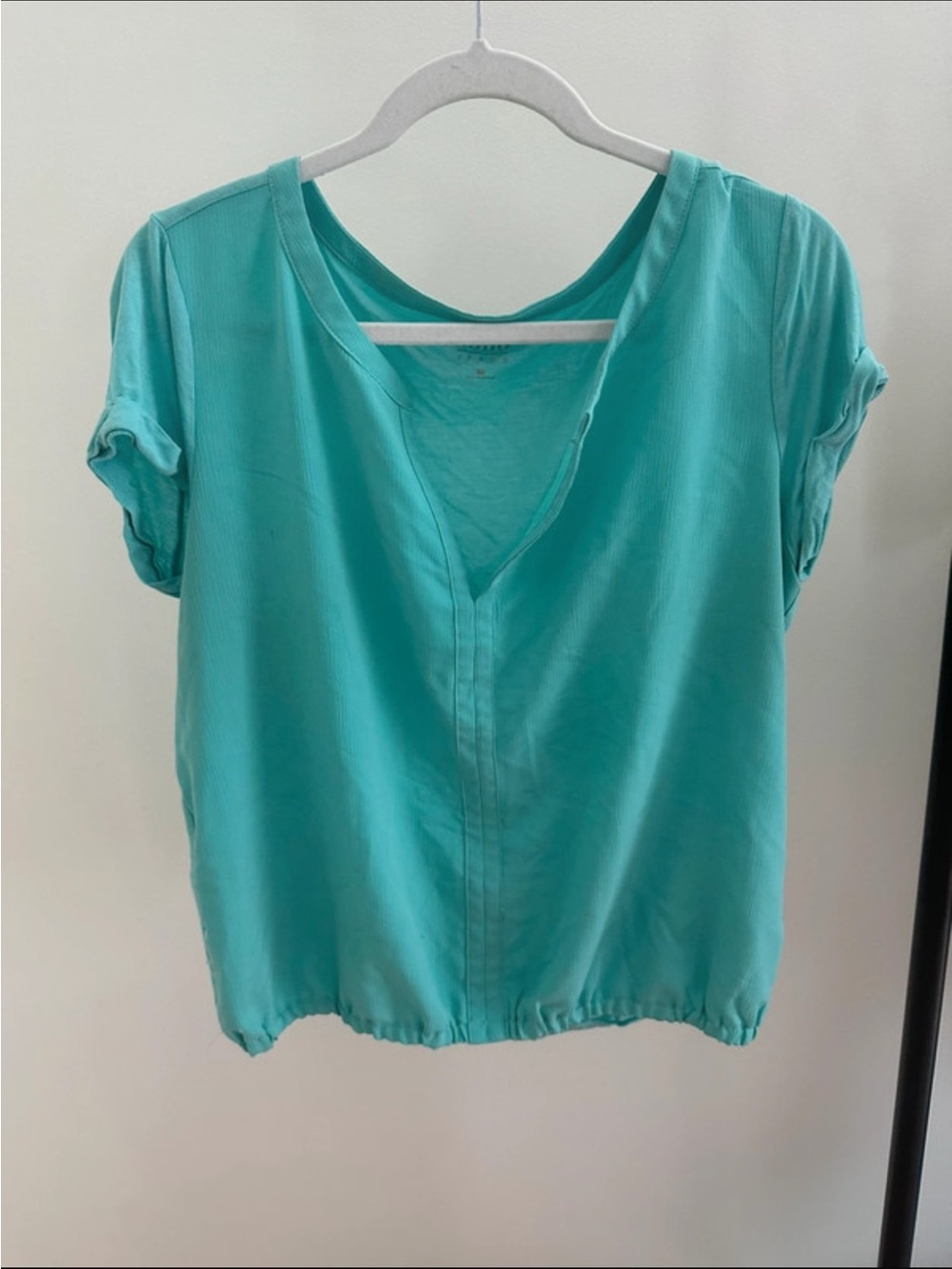 Soho Teal Short-Sleeve V-Neck Top